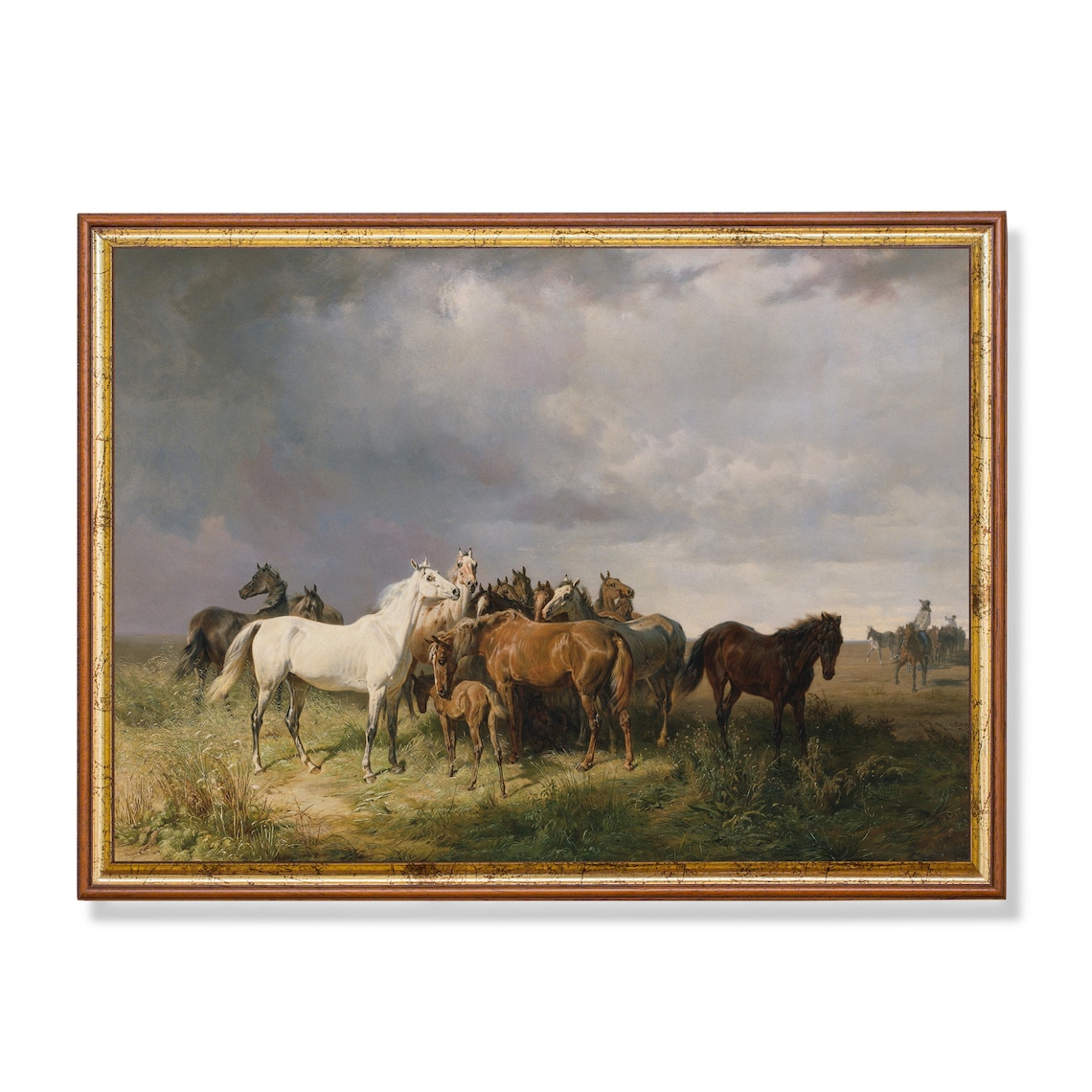 Vintage Horse Painting Antique Equestrian Art Print