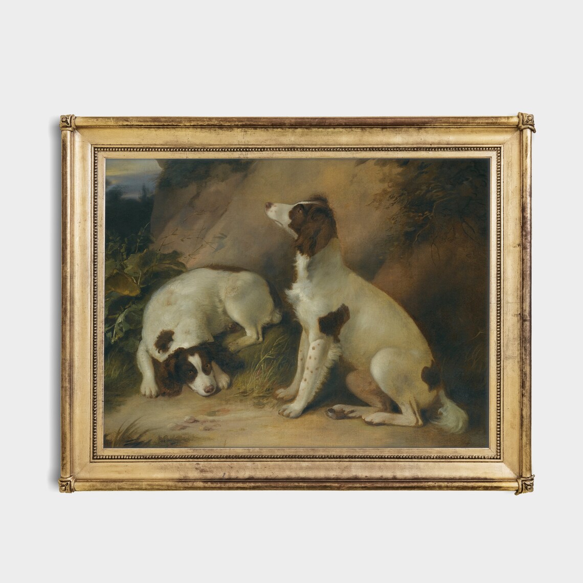 Vintage Dog Painting Antique Rustic Farmhouse Art Print - Image 3