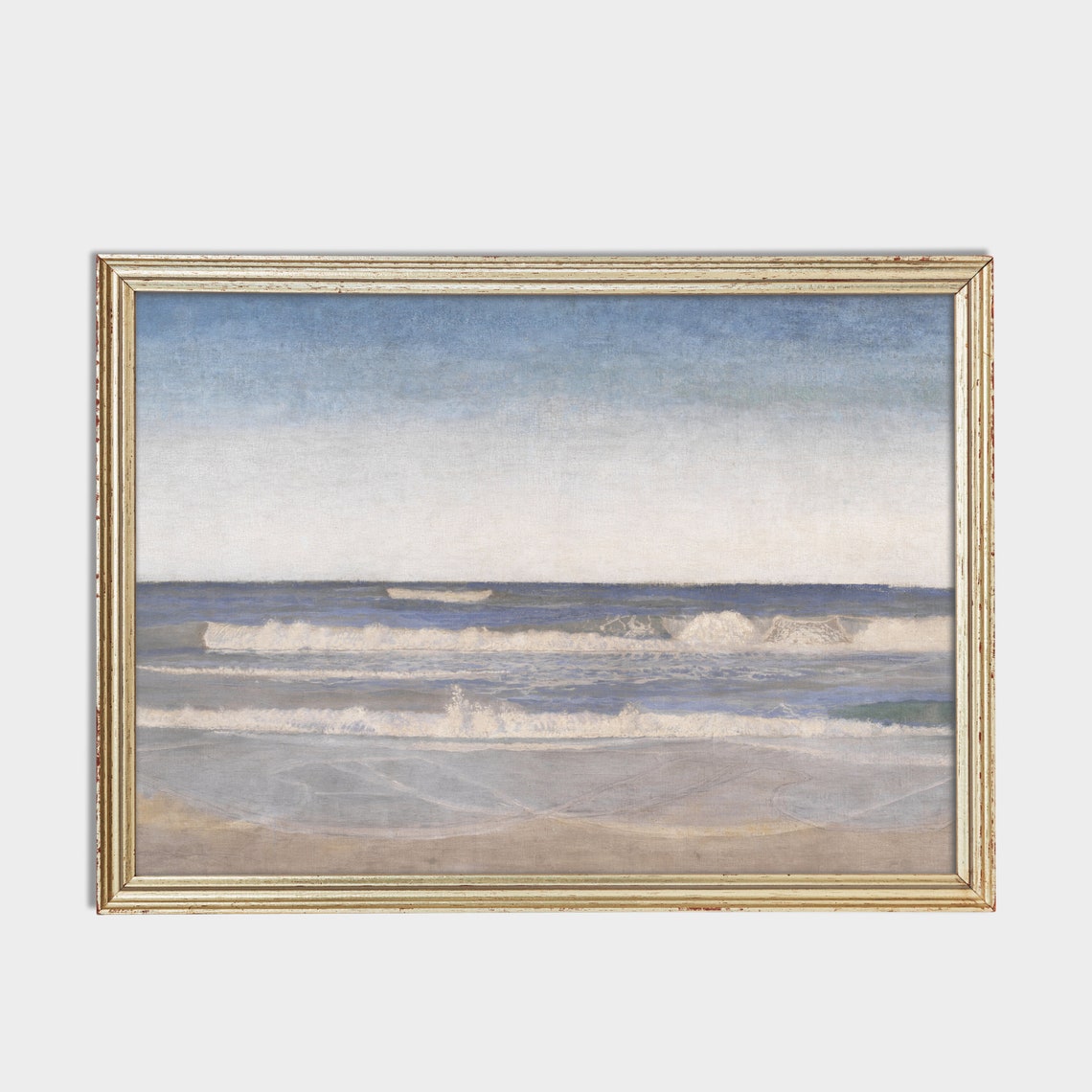 Minimalist Tonalist Seascape of Gentle Waves on a Calm Shore Poster - Image 2