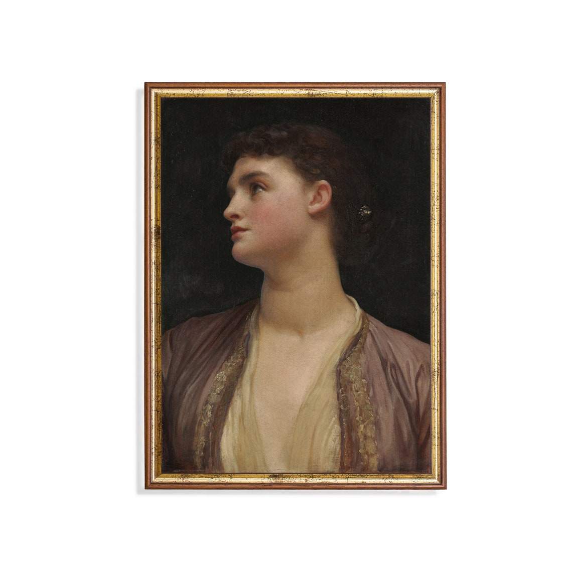 Classical Profile Portrait of a Woman in a Mauve Dress Poster