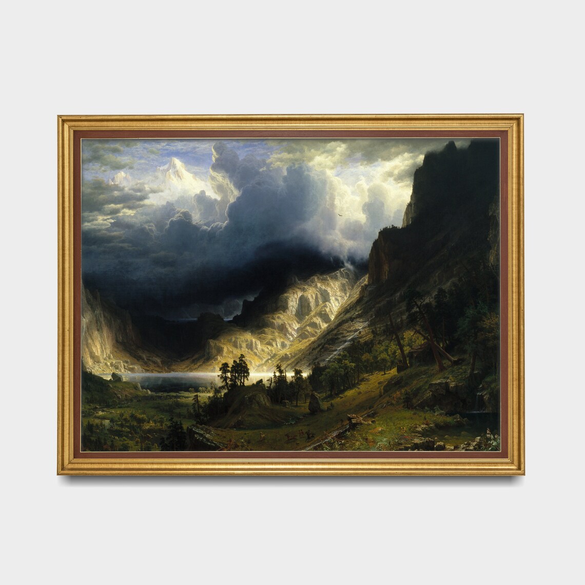 Vintage Rustic Mountain Landscape Farmhouse Art Print - Image 3