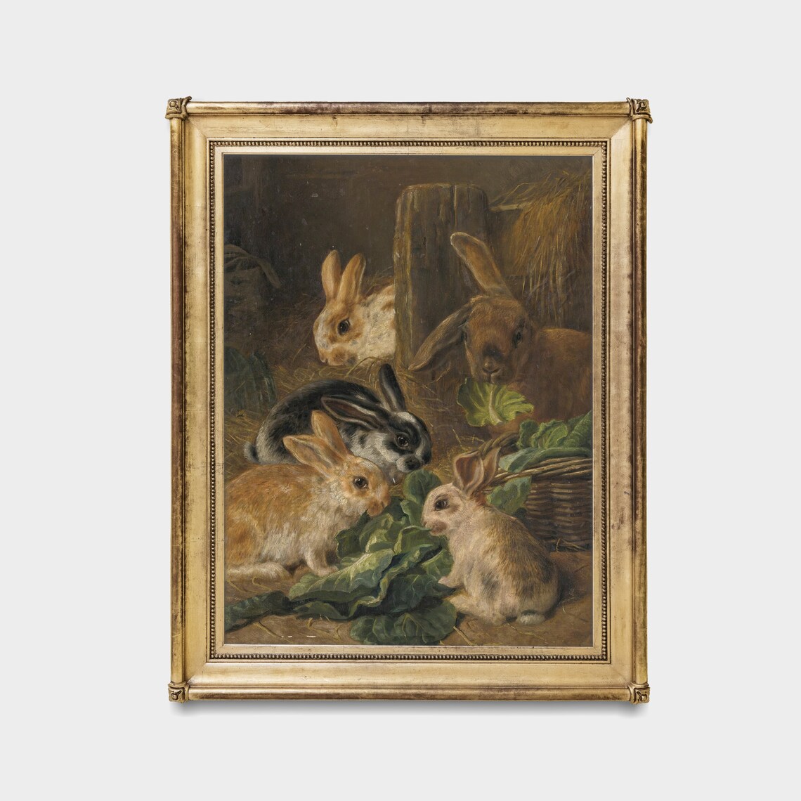 Vintage Rabbit Painting, Antique Bunnies Art Print - Image 4