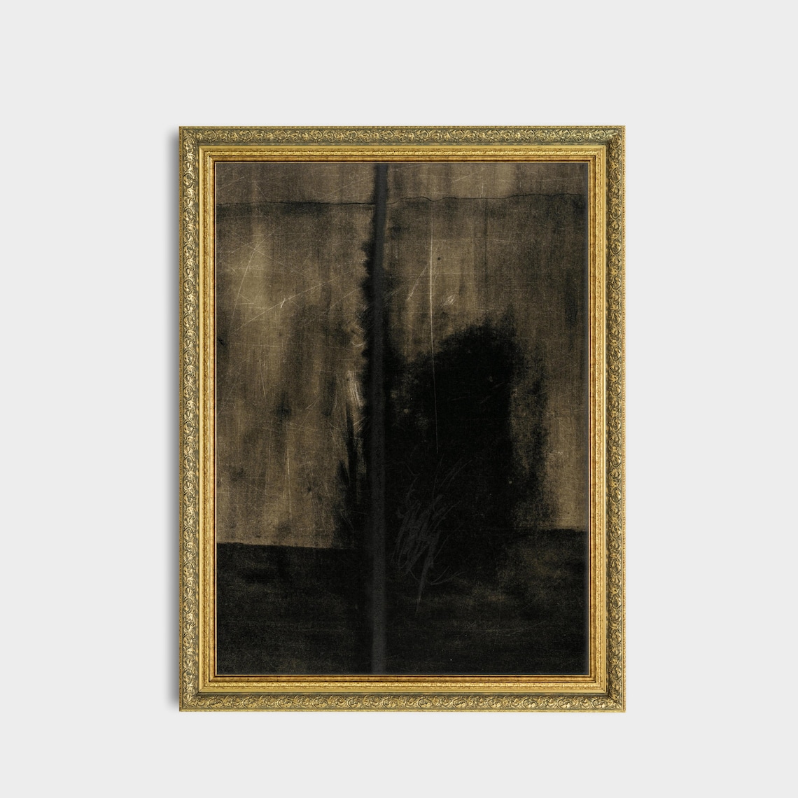 Dark Moody Abstract Black Painting Vintage Minimalist Poster - Image 3
