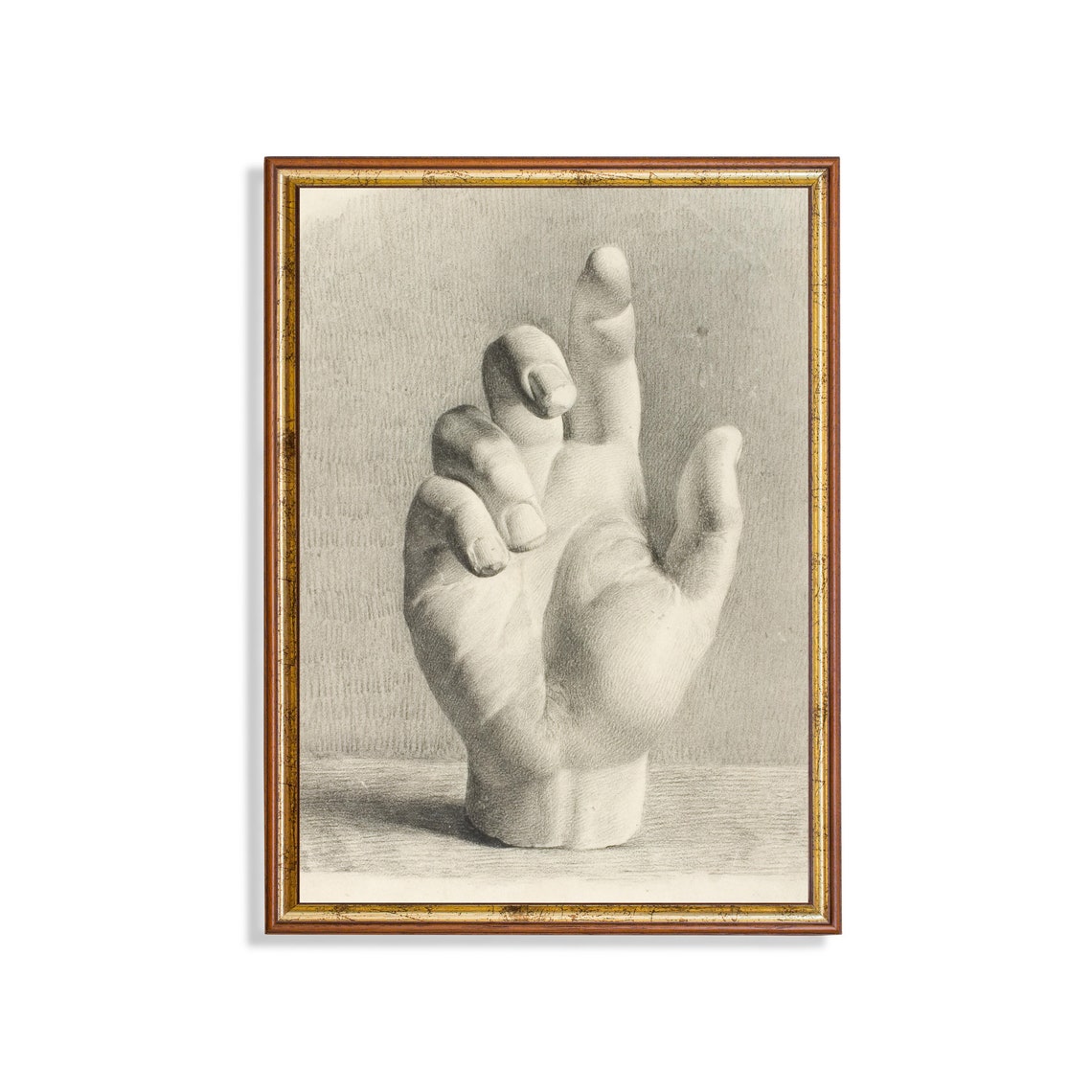Pointing Hand Academic Pencil Study Antique Drawing Masterwork Poster