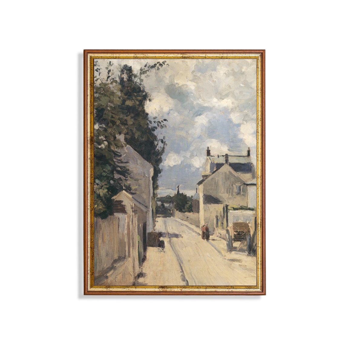 Sunlit Village Street With Houses Impressionist French Scene Poster