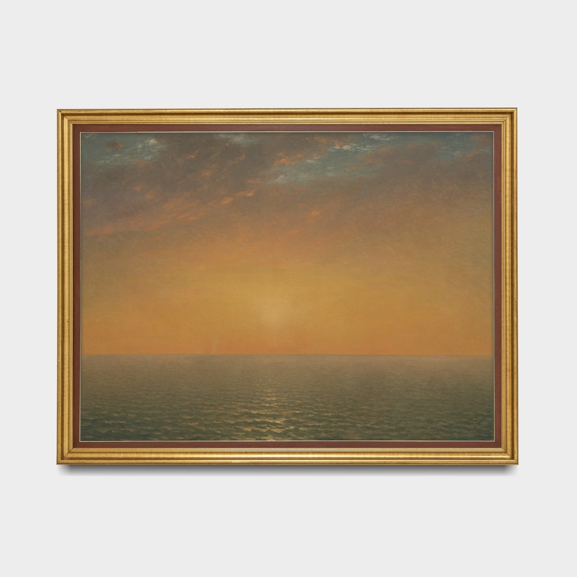 Golden Sunset Over A Calm Sea Vintage Luminous Seascape Poster - Image 5