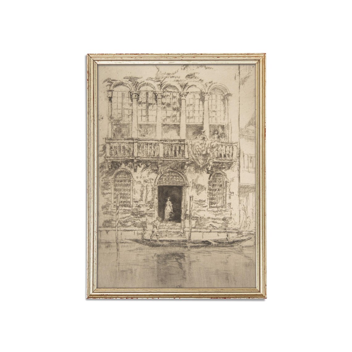 Venice Vintage Sketch Cityscape Art Print, Neutral - Image 3