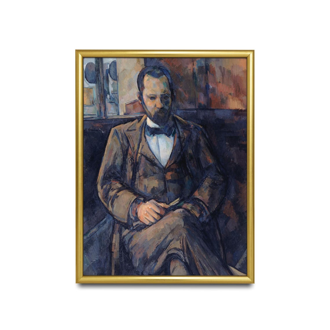 Seated Gentleman with Beard and Bow Tie Post-Impressionist Poster - Image 2