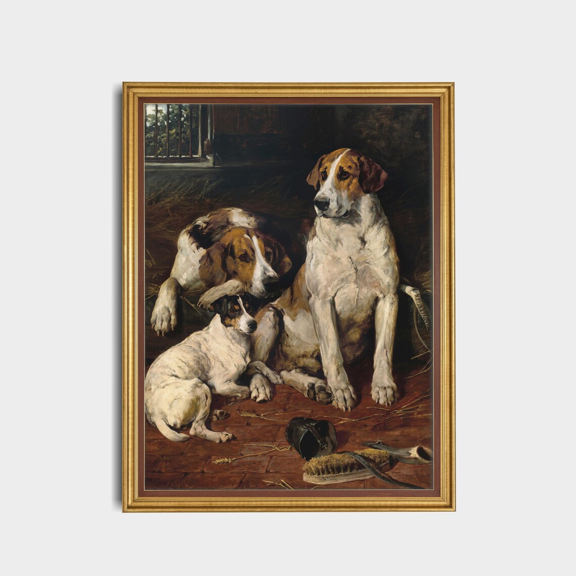 Vintage Dog Painting, Antique Hounds and Terrier Art Print - Image 5