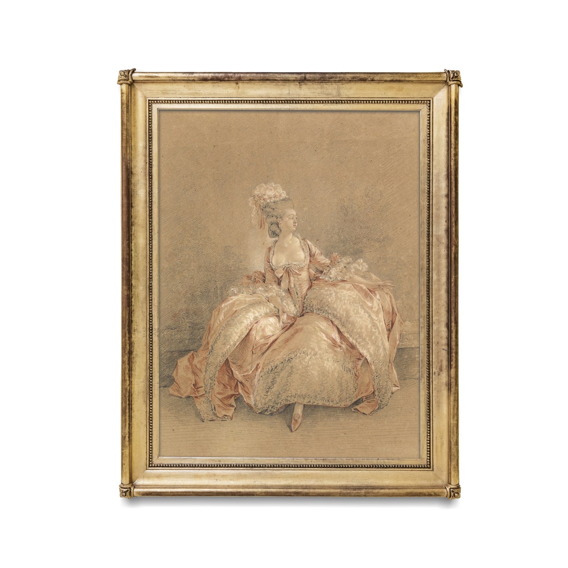 Vintage Portrait Painting Antique Woman Portrait Woman Dancing Print Instant Wall Art 19th Century Fine Art - Image 3