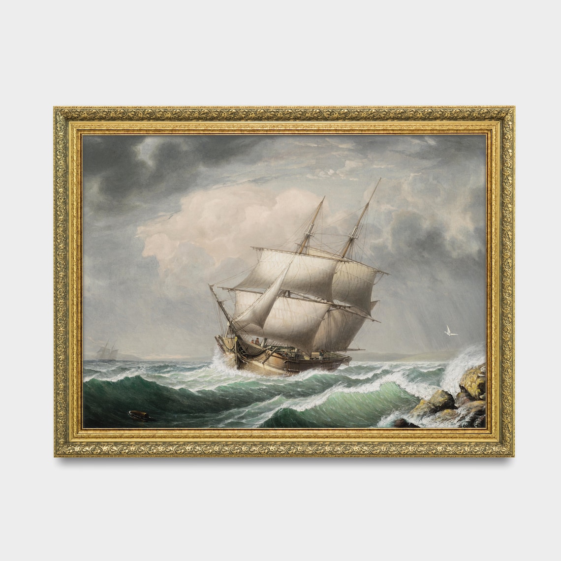Vintage Sailing Ship, Nautical Ocean Art Print - Image 3