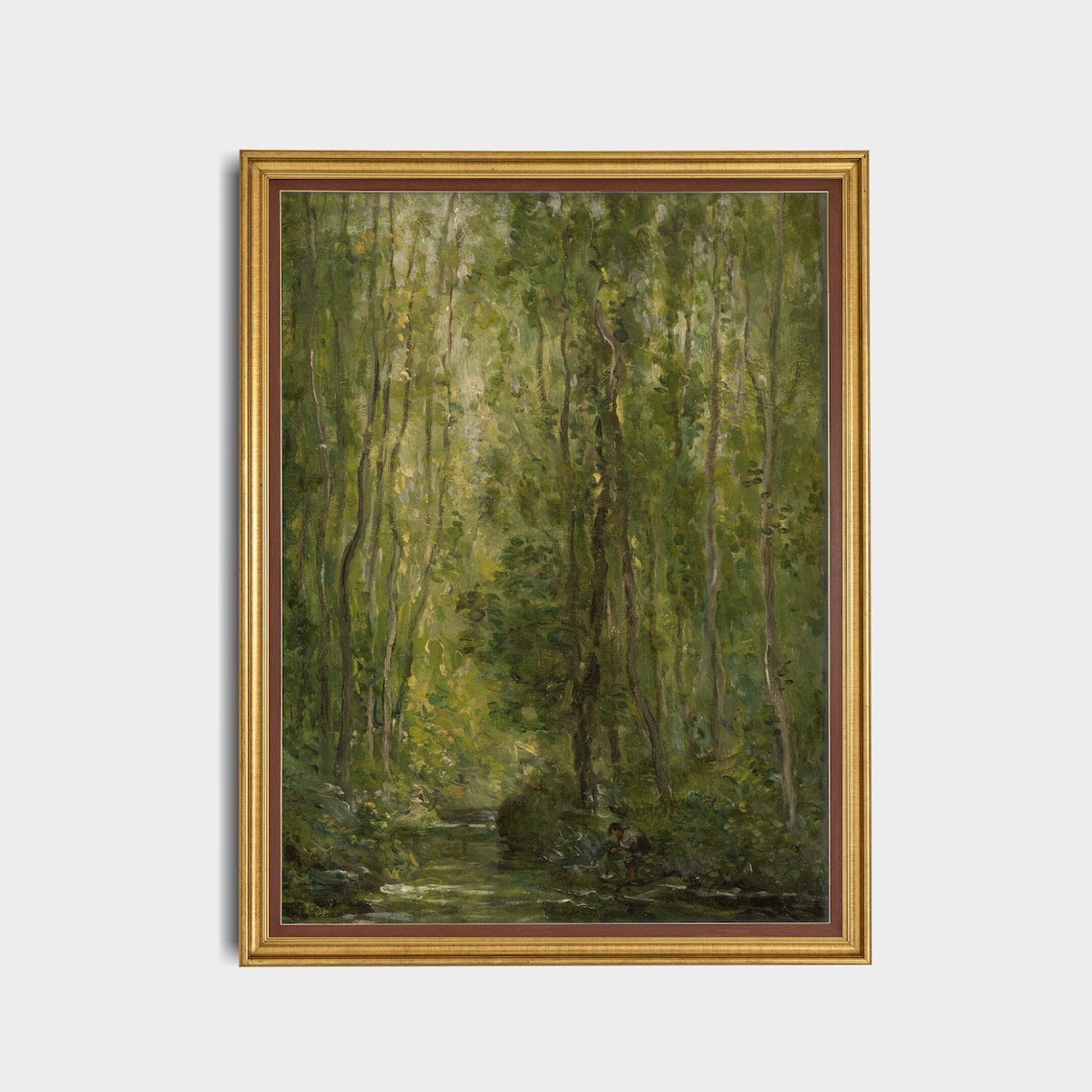 Vintage Country Landscape Painting, Rustic Farmhouse Print - Image 3