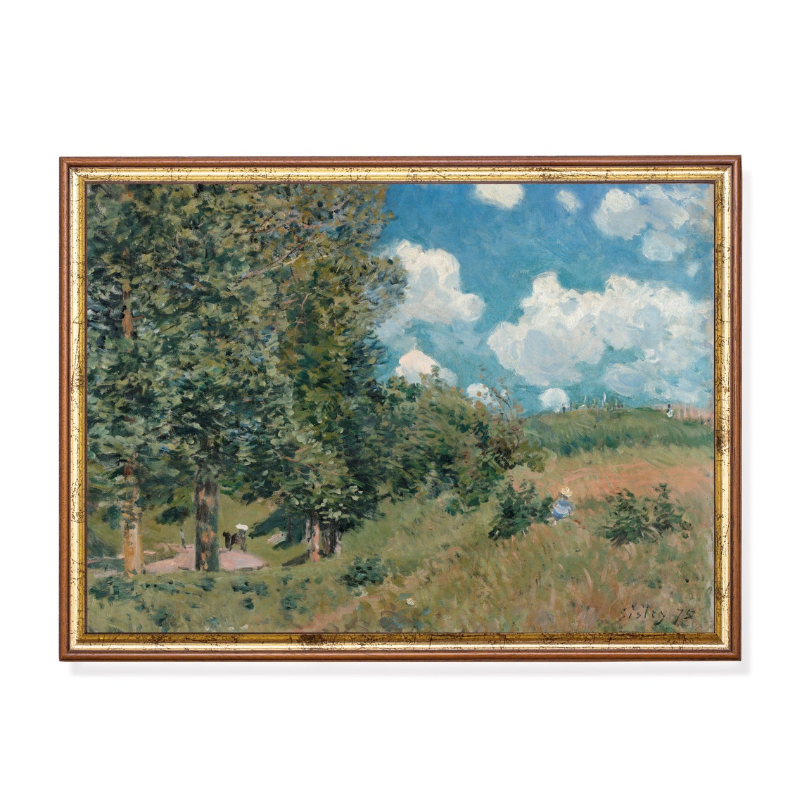 Alfred Sisley Green Trees Blue Sky Impressionist Meadow Poster