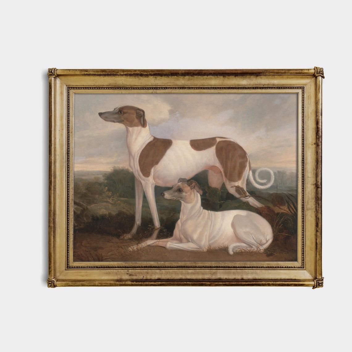 Printed And Shipped Vintage Dogs Painting Antique Animal Art Moody Painting Farmhouse Decor 18th Century Art Physical Prints - Image 2