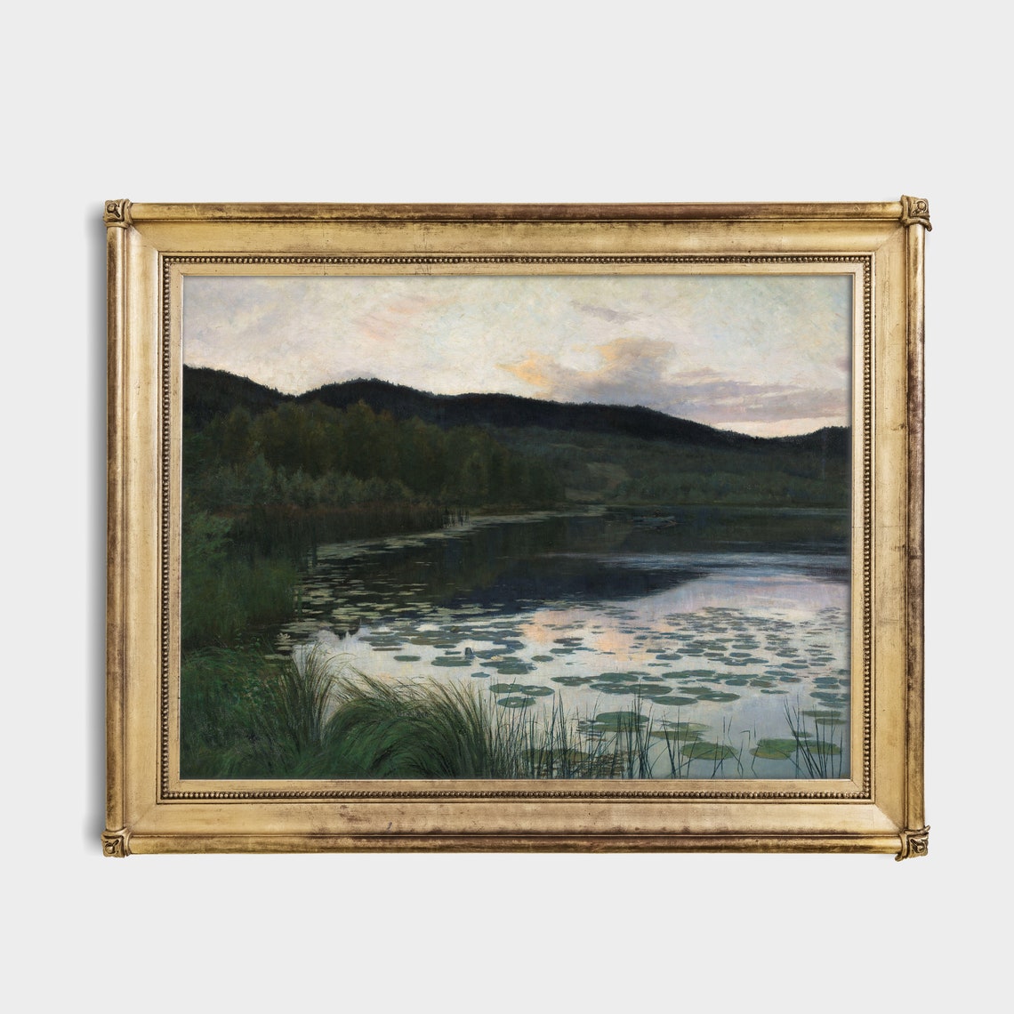 Landscape Painting Vintage Riverscape Print Moody Rustic Wall Decor Wall Art Nature Mountain Artwork - Image 3