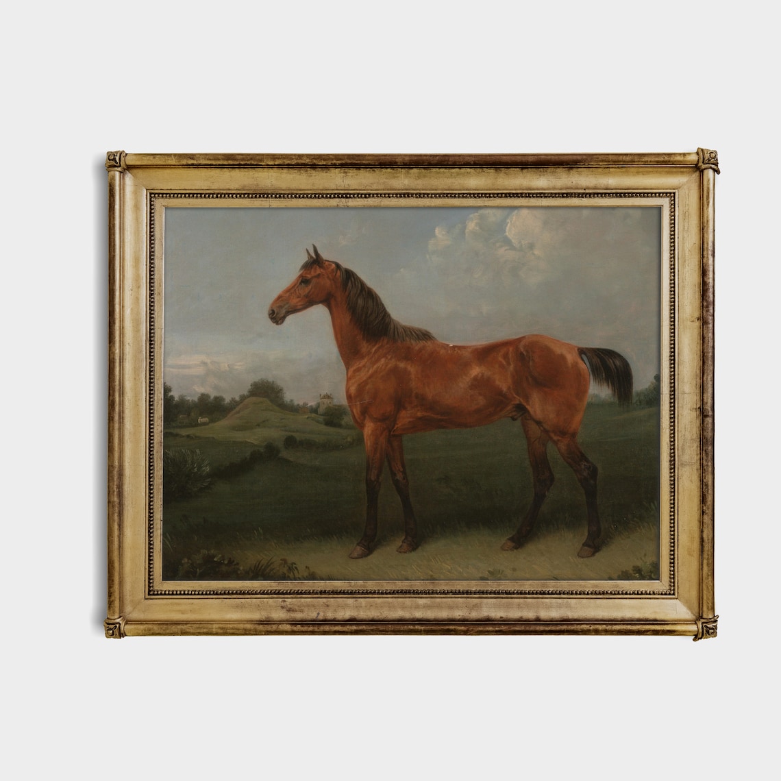 Vintage Horse Painting, Moody Equestrian Art Print - Image 2