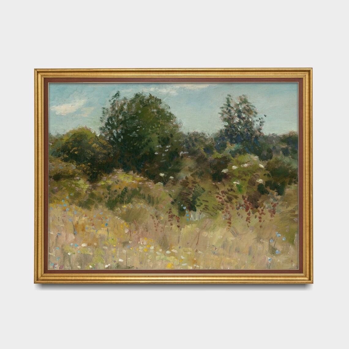 Summer Meadow of Wildflowers Impressionist Landscape Art Poster - Image 3