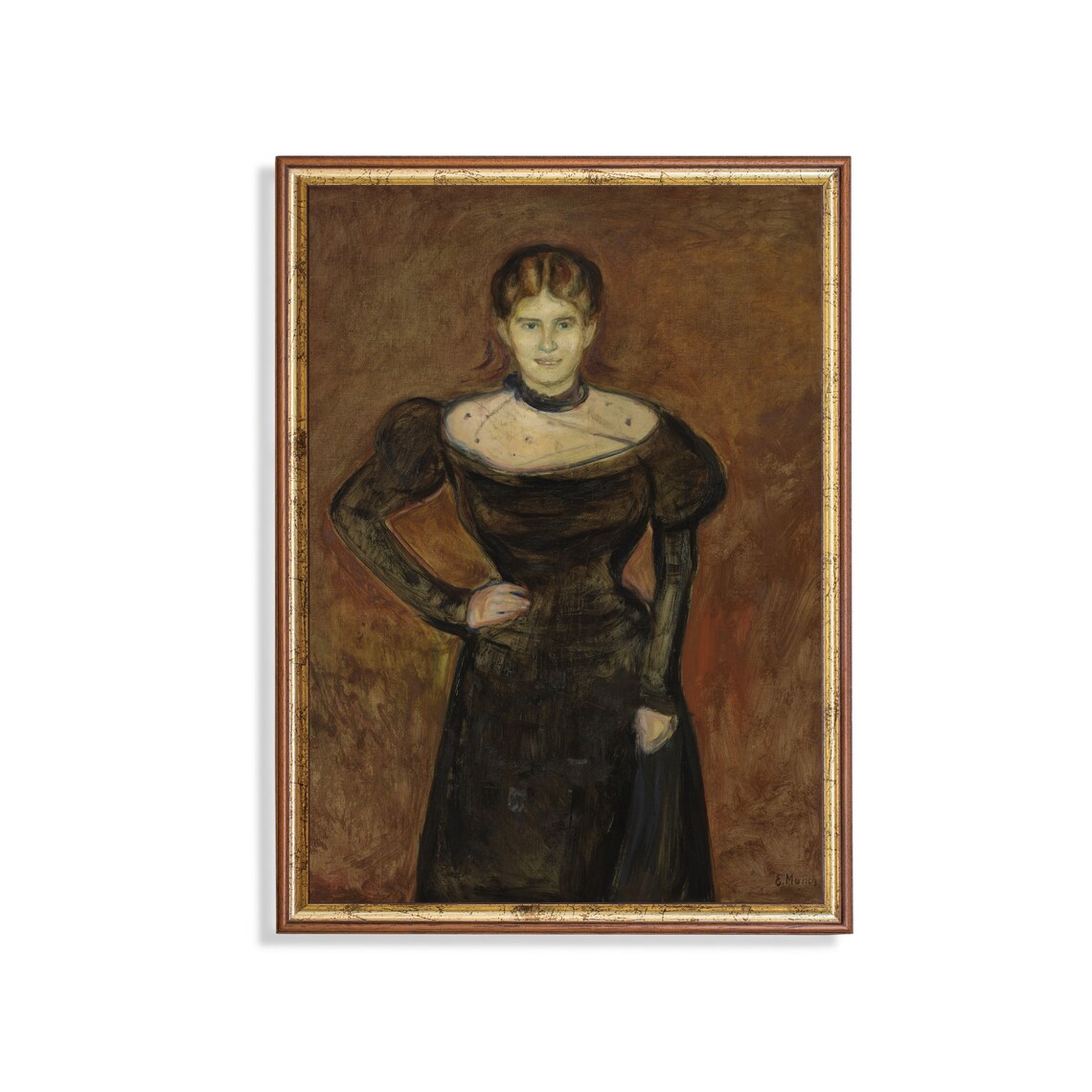 Edvard Munch Portrait of a Woman in a Dark Brown Dress Poster - Image 5