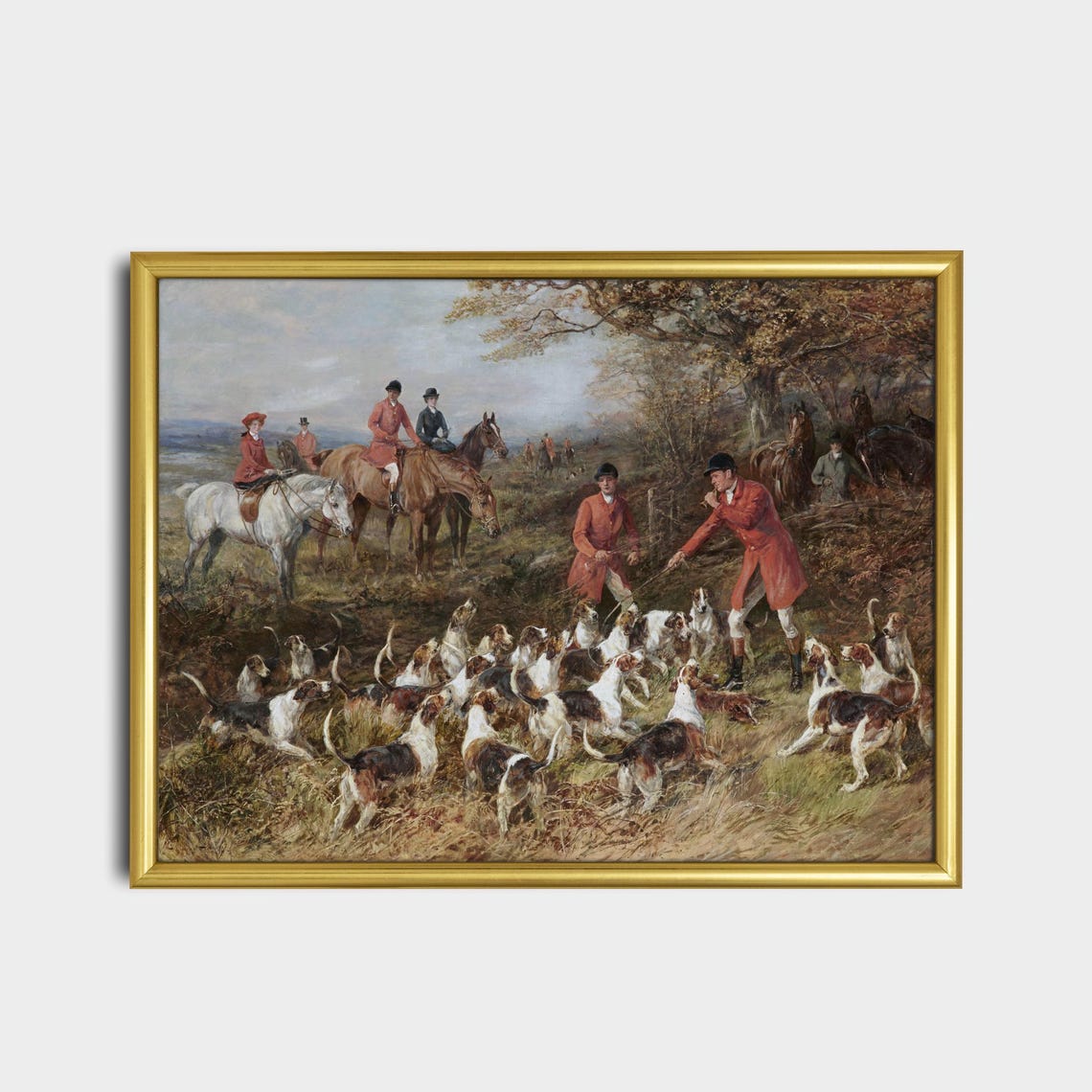 Antique Fox Hunt With Hounds And Riders Painting Fine Art Poster - Image 2