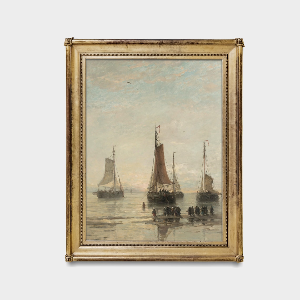 Vintage Sailing Boat Antique Seascape Art Print - Image 2
