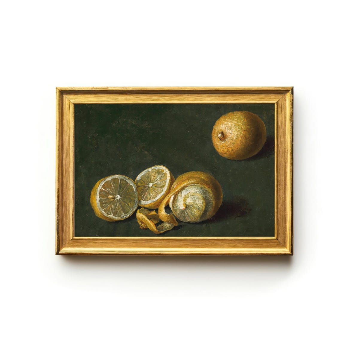 Cut Lemons Juicy Citrus Slices Dark Background Still Life Poster - Image 5