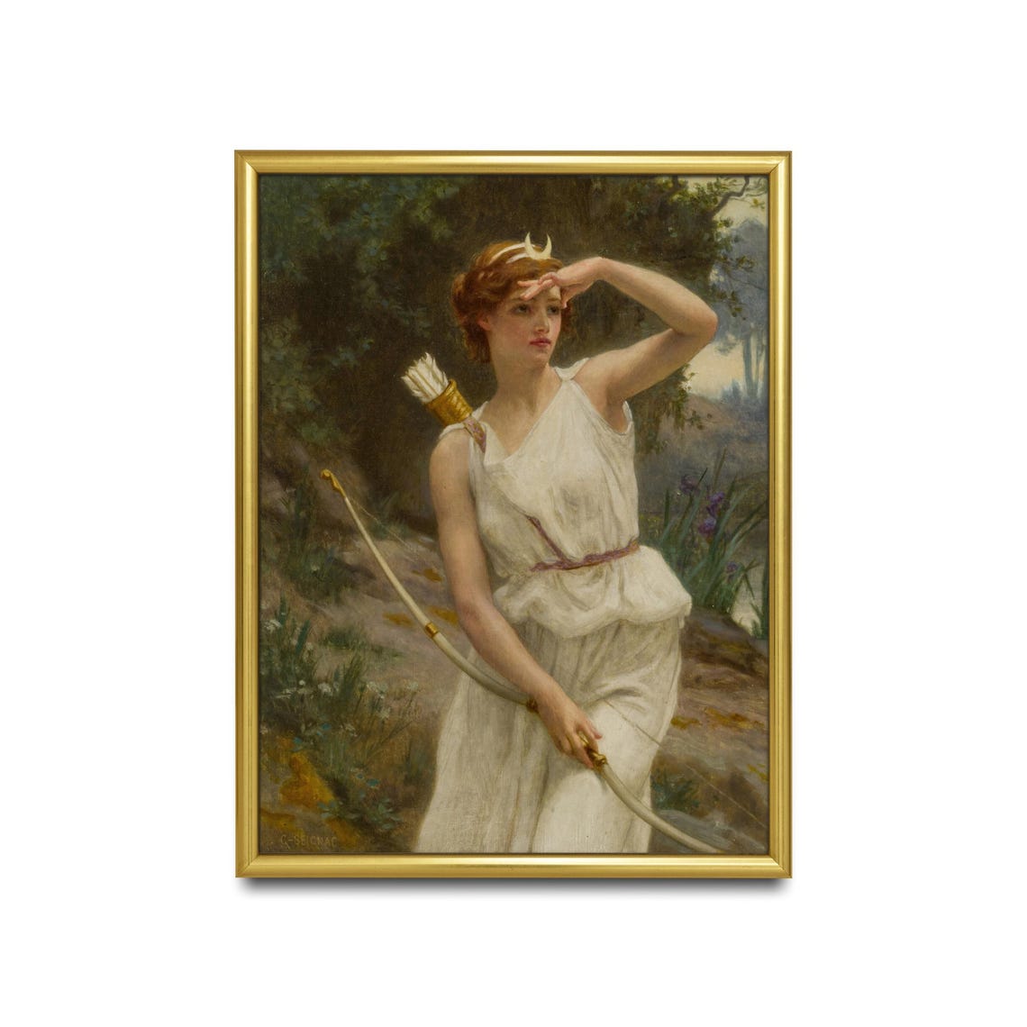 Diana the Huntress Bow and Arrow Guillaume Seignac Classic Poster - Image 3