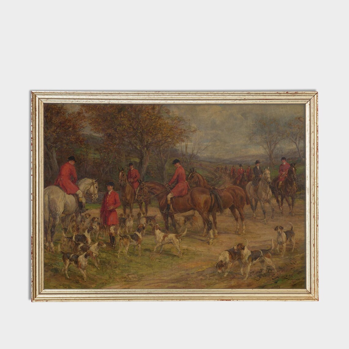 Mailed Art Vintage Equestrian Painting, Farmhouse Decor - Image 3