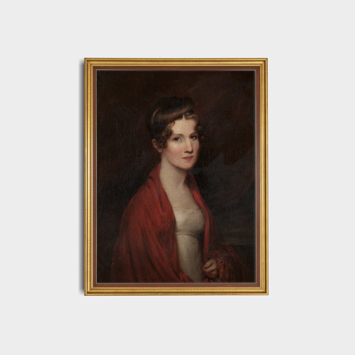 Woman Portrait Vintage Painting Antique Moody Oil Painting Fine Print Vertical Wall Art Victorian Lady - Image 2
