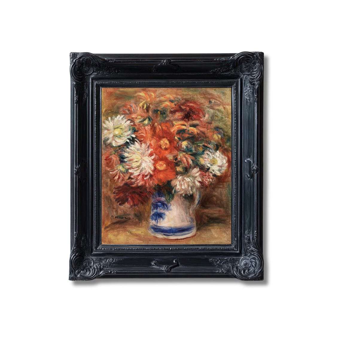 Renoir Chrysanthemums Bouquet White and Red Blooms Floral Poster - Image 4