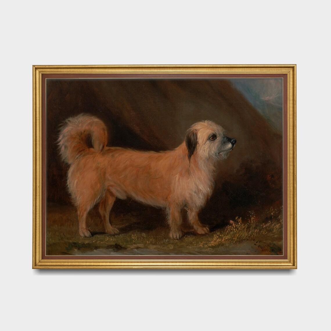 Printed And Shipped Vintage Dog Portrait Antique Animal Painting Moody Rustic Pet Print Dog Lover Gift Fine Art Terrier Painting - Image 3