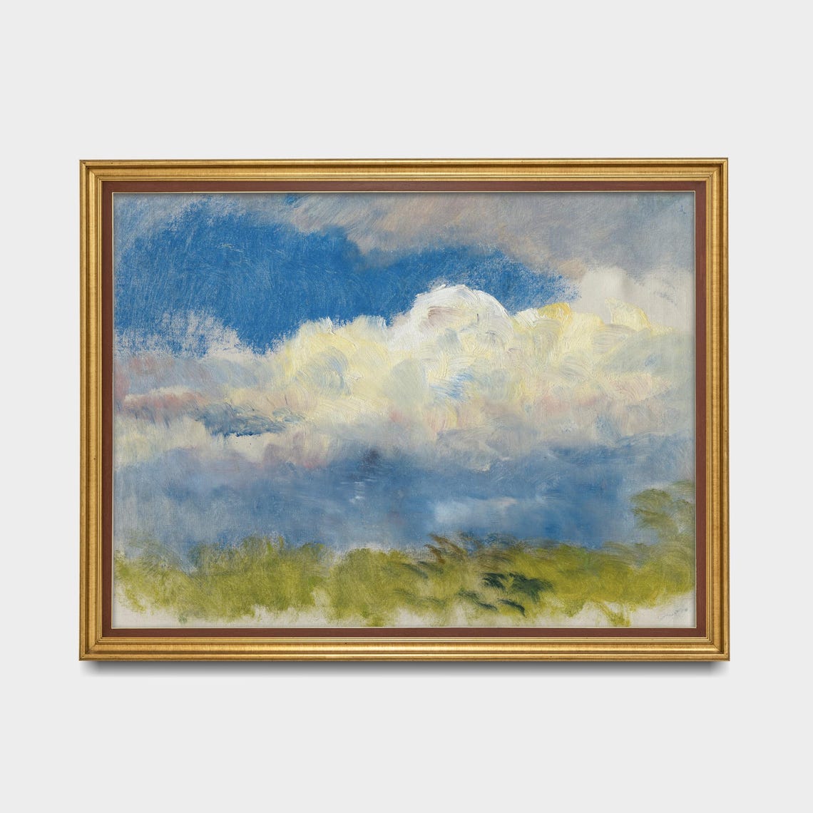 Printed And Shipped Vintage Cloud Painting Antique Cloud Study Sky Fine Print Farmhouse Decor Mailed Print Study Of Spring Sky - Image 5