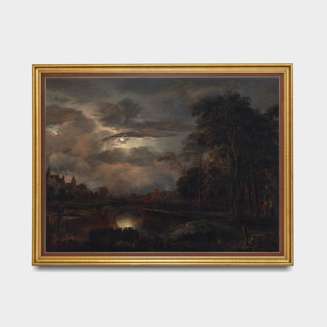 Vintage Moonlit Landscape, Dark Academia Art Print - Image 3