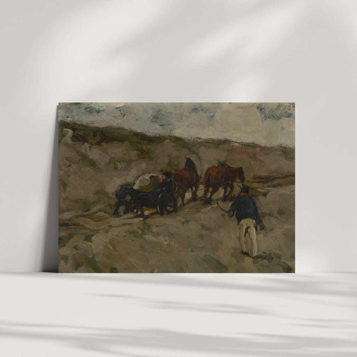 Horse Drawn Cart on a Windy Road Impressionist Sketch Poster - Image 3