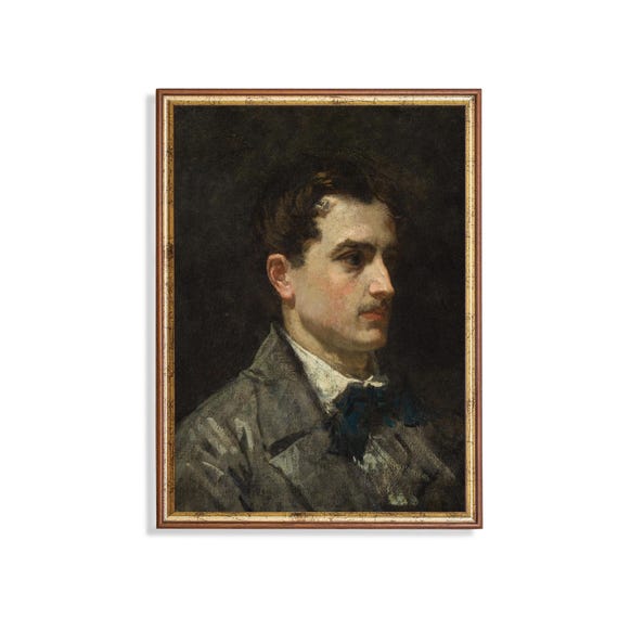 Printed And Shipped Vintage Gentleman Portrait Antique Man Portrait Physical Art Prints Oil Painting Print Moody Rustic Fine Art