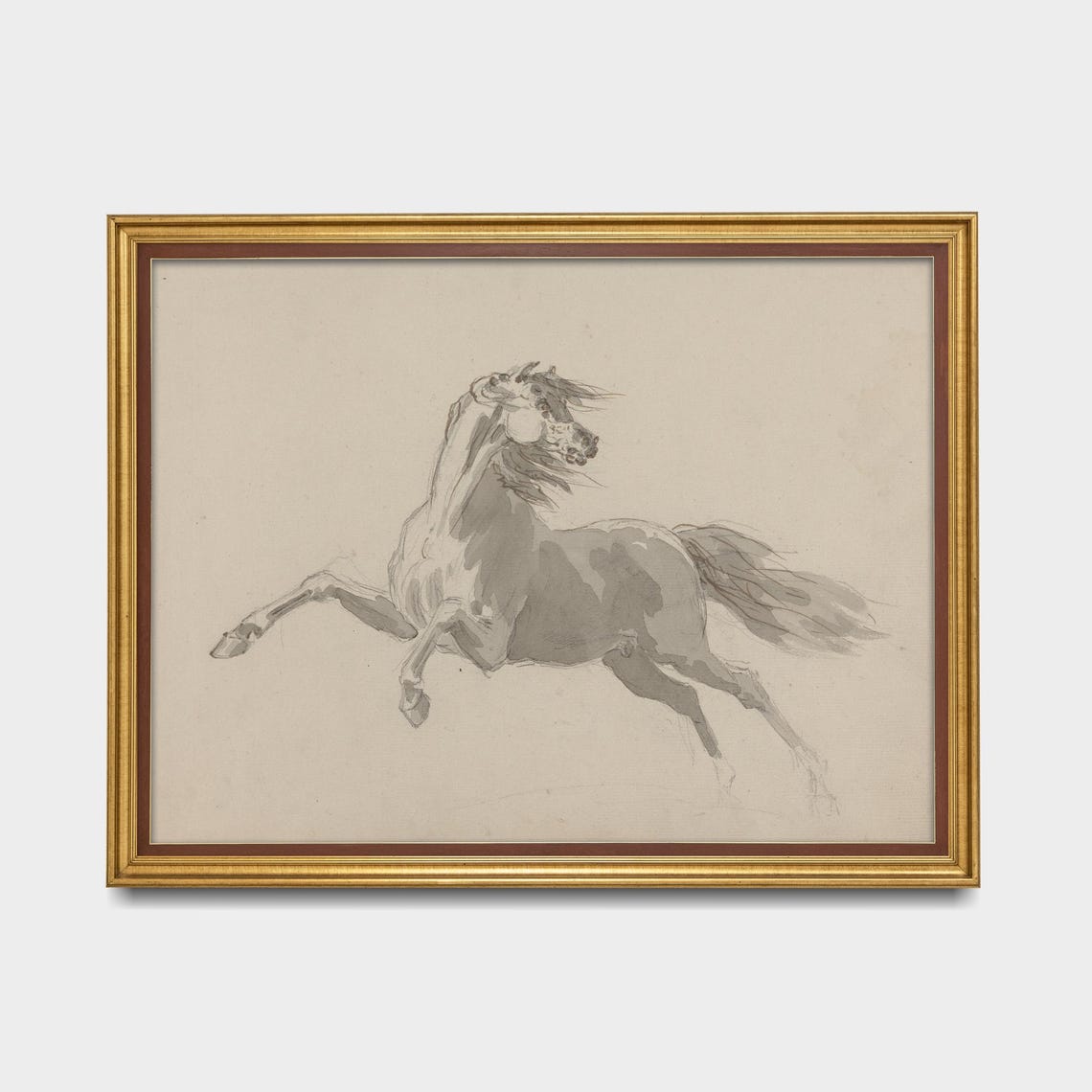 Galloping Horse Dynamic Motion Study Vintage Equine Sketch Poster - Image 5