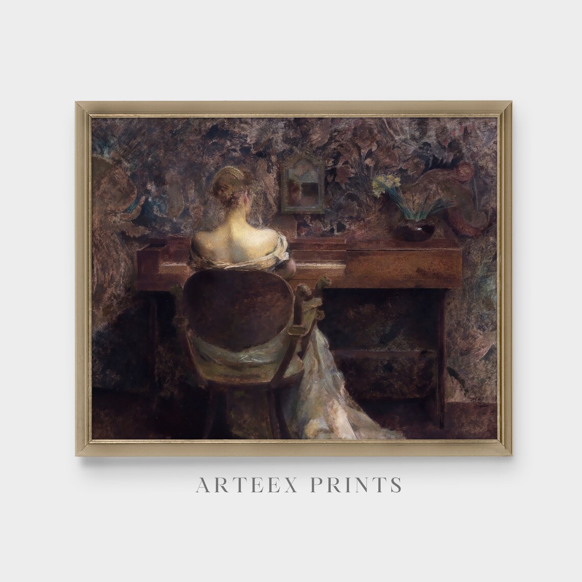 Vintage Woman Playing Piano Antique Portrait Art Print - Image 3