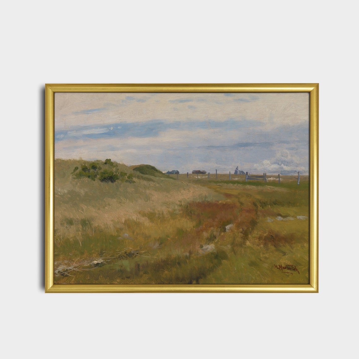 Open Moorland With Fence Posts and Distant Farm Buildings Poster - Image 5