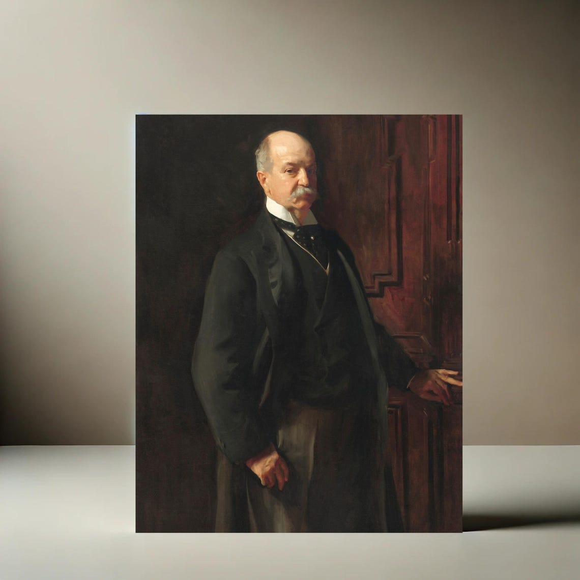 Classic Victorian Gentleman in a Black Suit Formal Portrait Poster - Image 3