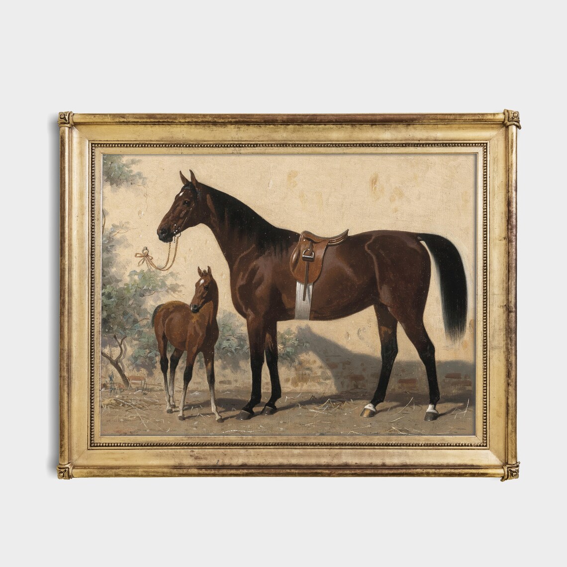 Vintage Horse Painting, Rustic Equestrian Art Print - Image 4