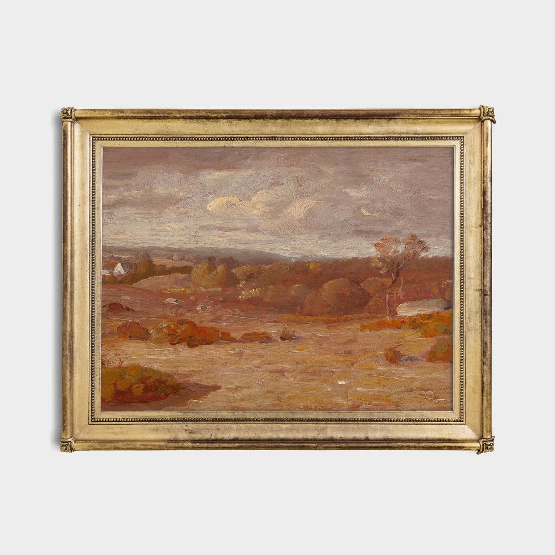 Autumn Countryside With Golden Fields and Trees Antique Poster - Image 4