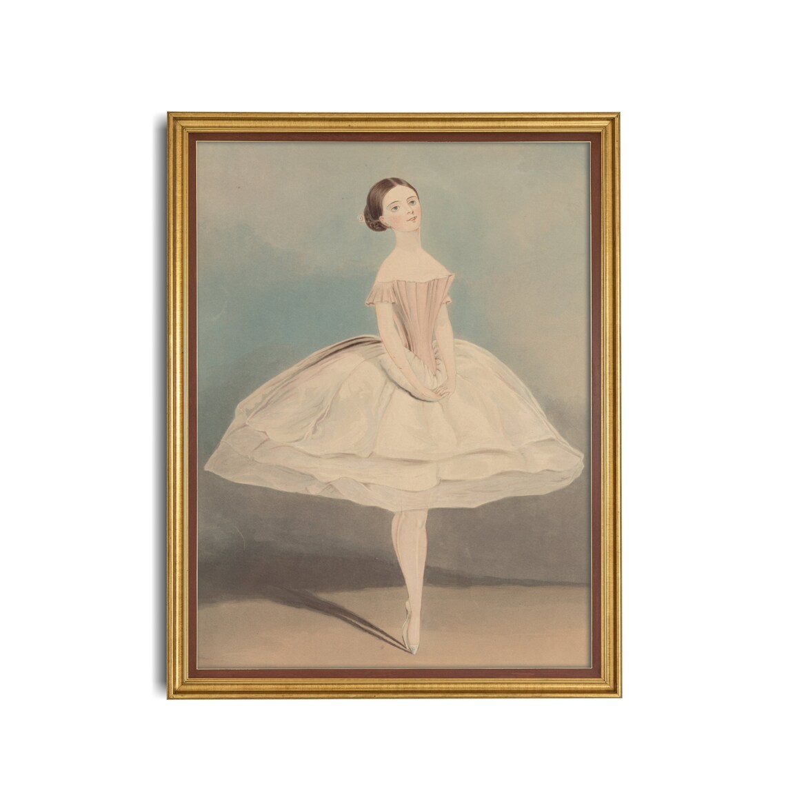 Vintage Ballerina Painting, Ballet Room Art Print - Image 3