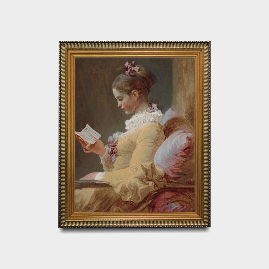 Vintage Victorian Lady Reading Book Art Print - Image 2