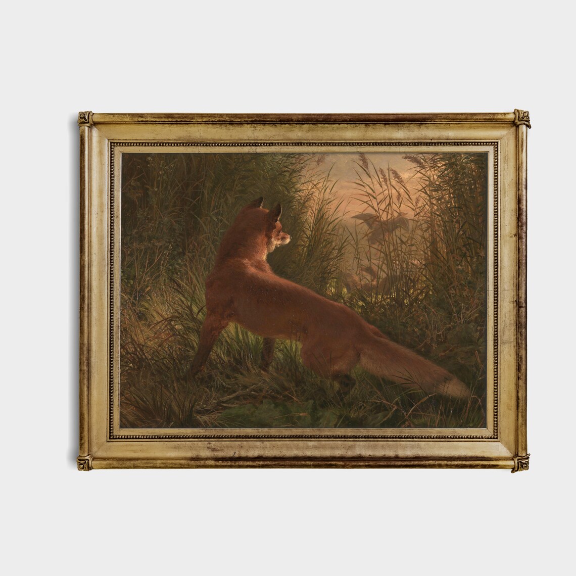 Vintage Fox Painting Art Print, Antique Farmhouse Decor - Image 2