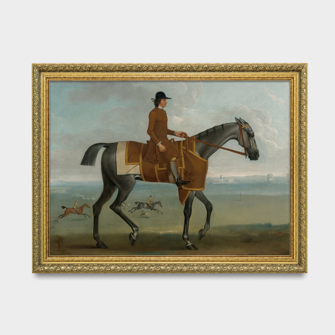 Vintage Horse Painting Antique Equestrian Print Rustic Oil Painting Animal Art Wall Art Farmhouse Decor - Image 3