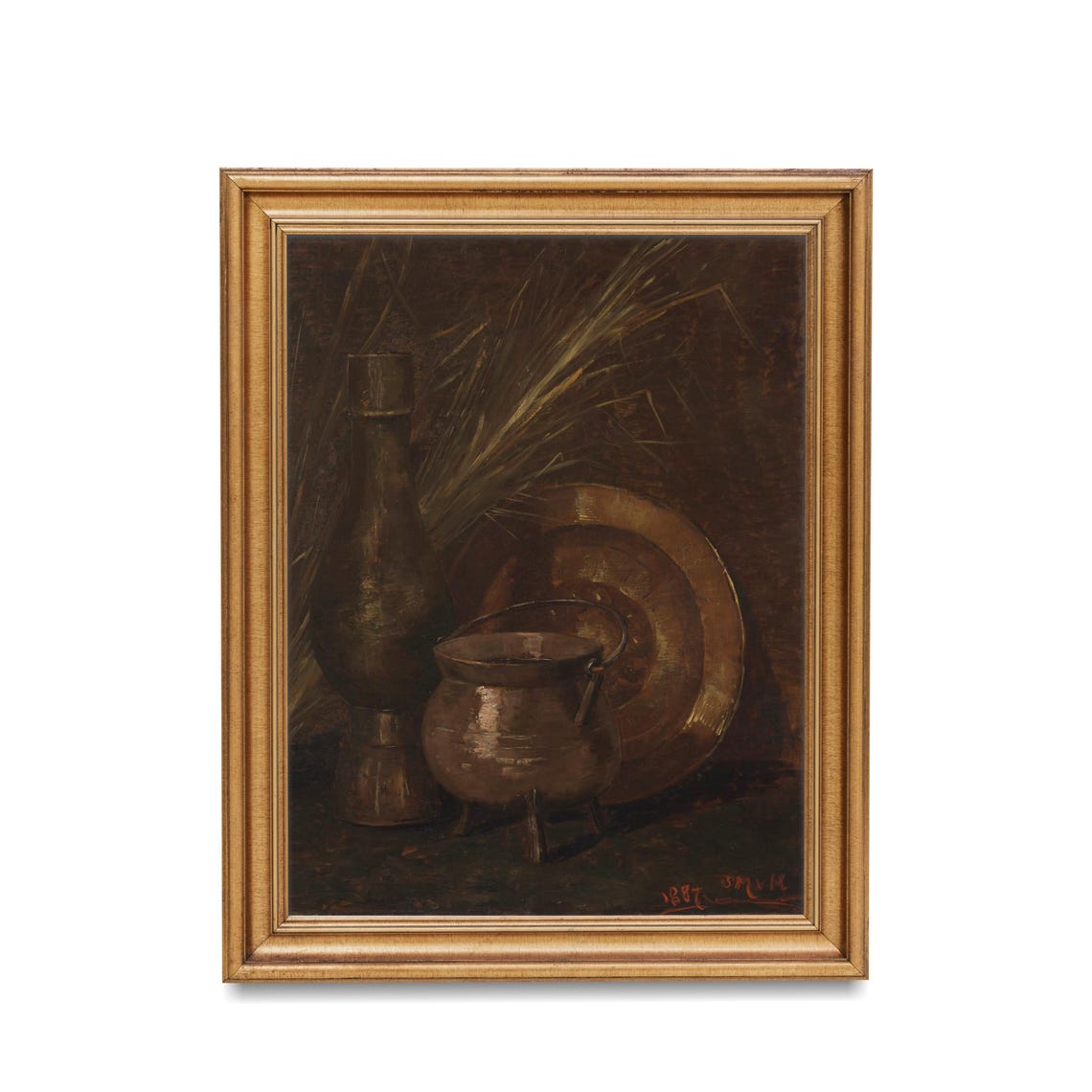 Dark Moody Still Life with Bronze Pot and Copper Vessel Poster - Image 5