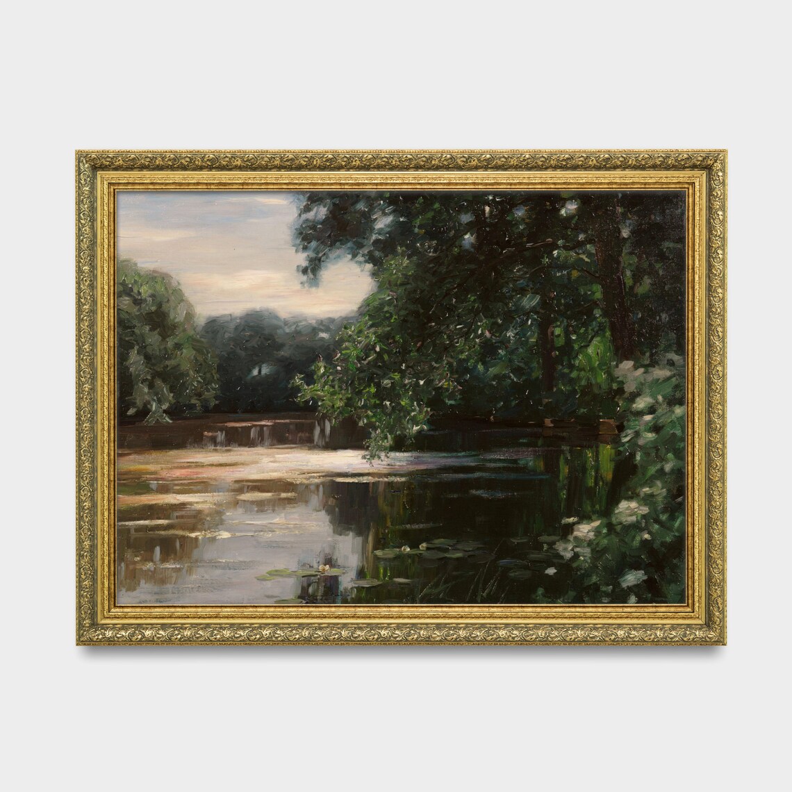 Vintage Country Landscape Oil Painting, Farmhouse Decor - Image 3