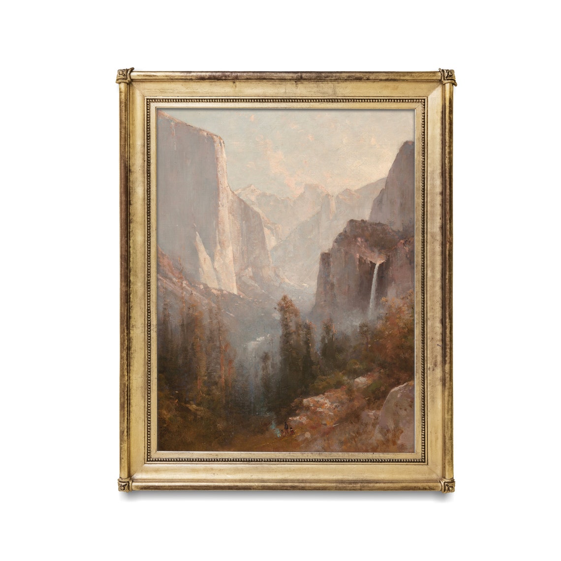 Misty Mountain Valley Waterfall Vintage Nature Landscape Poster - Image 2