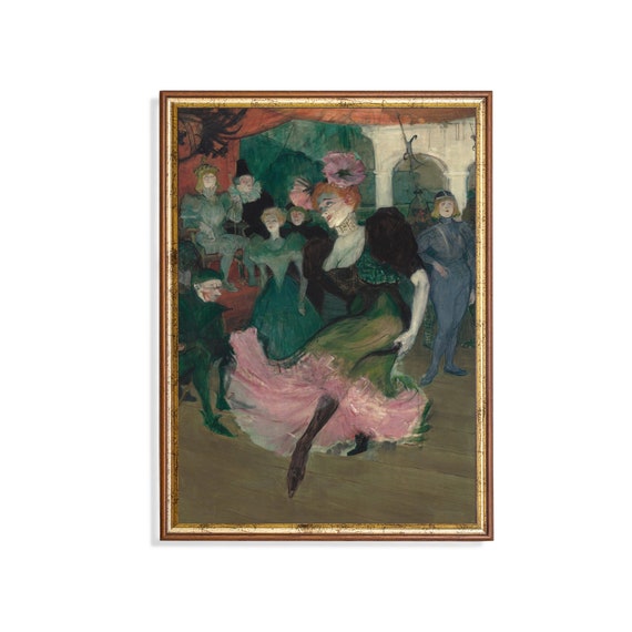 Vintage Portrait Painting Antique Woman Dancing The Bolero Moody Rustic Print Wall Art 18th Century Art