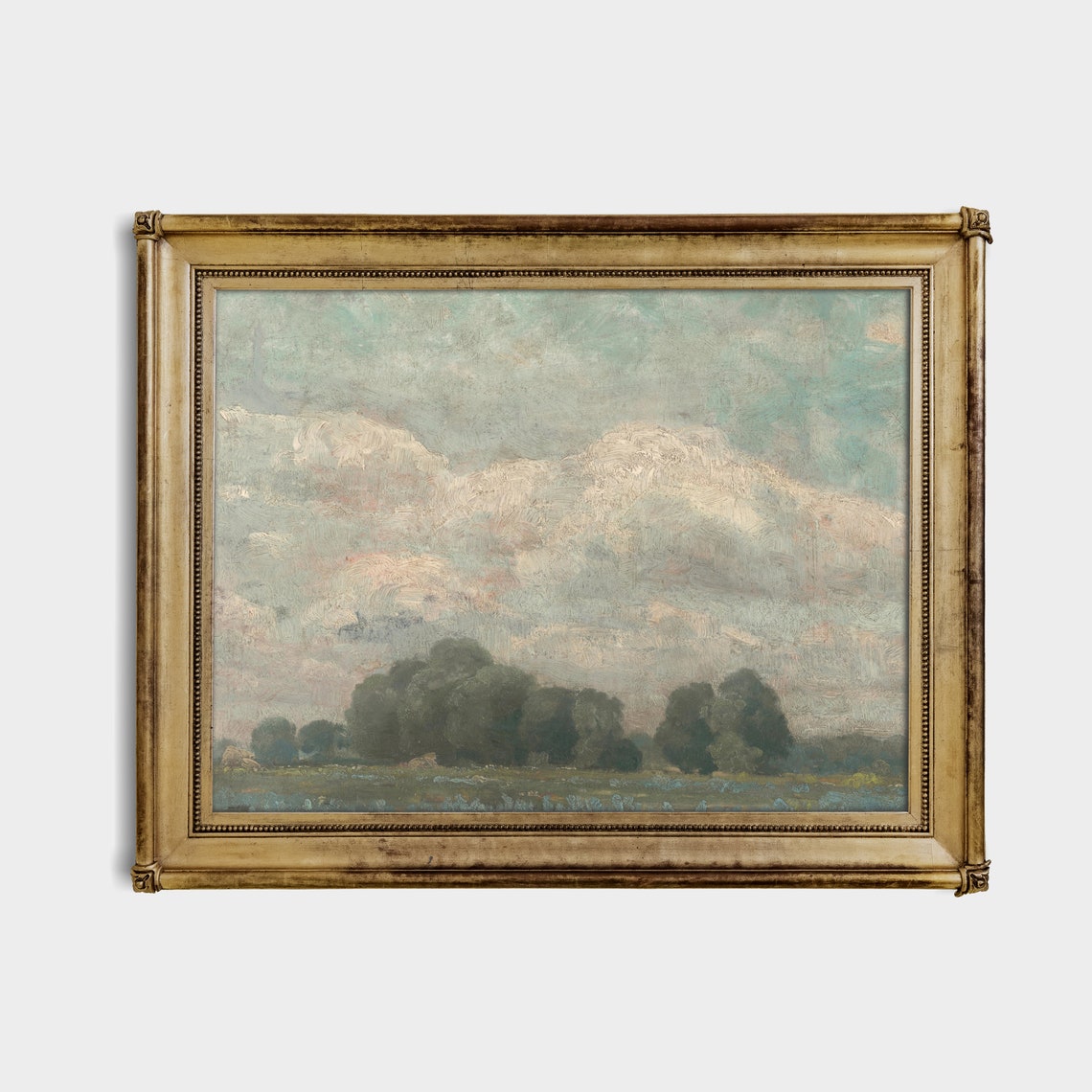 Dark Trees Under a Brooding Tonal Cloud Sky Landscape Poster - Image 3