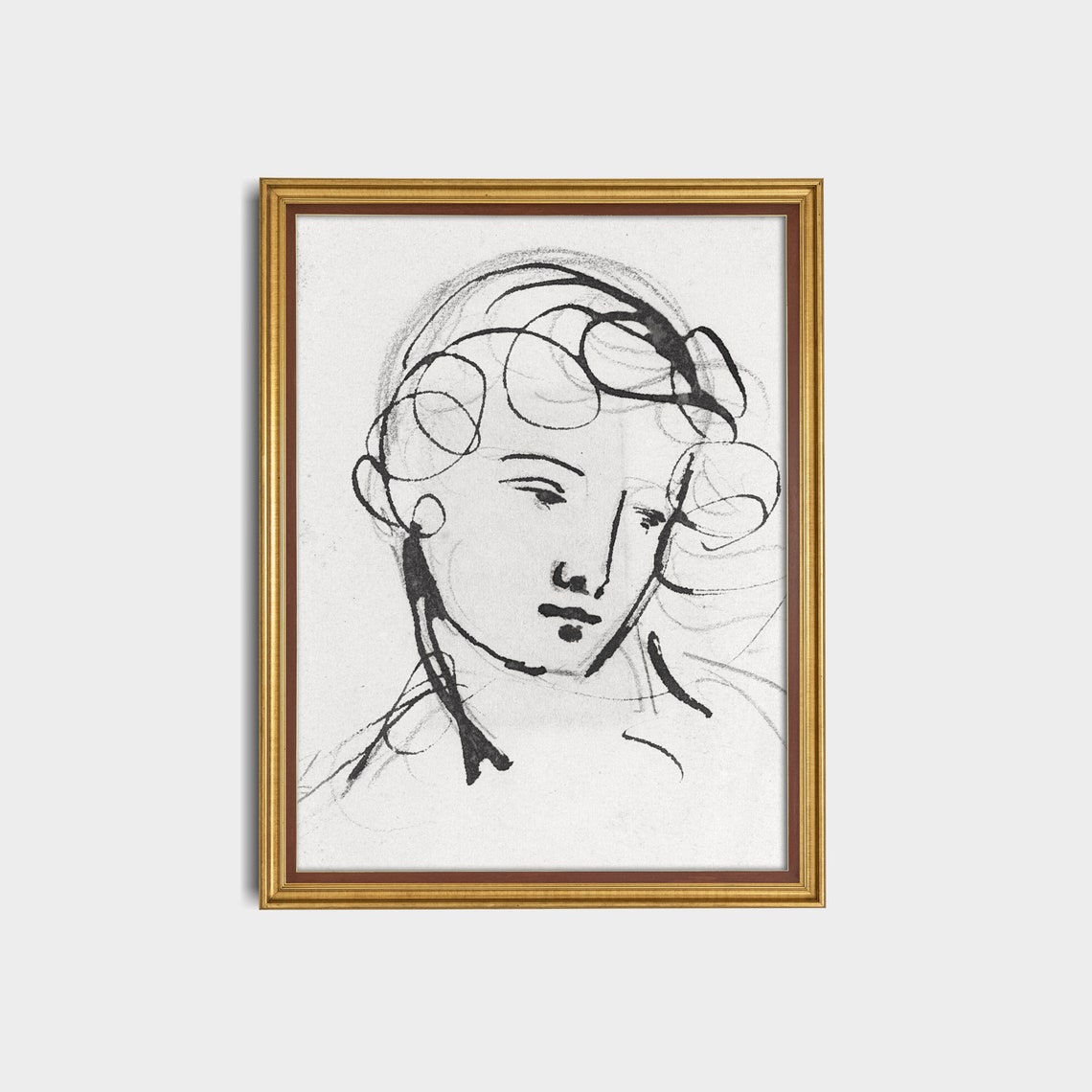 Abstract Woman Face Line Art Minimalist Figure Sketch Poster - Image 2